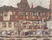 Egon Schiele House with Drying Laundry (mk12) oil painting picture wholesale